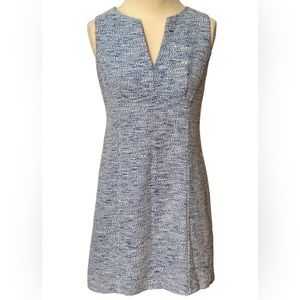 NANETTE LEPORE IVORY/SKY BLUE SHIFT DRESS FULLY LINED SZ 2